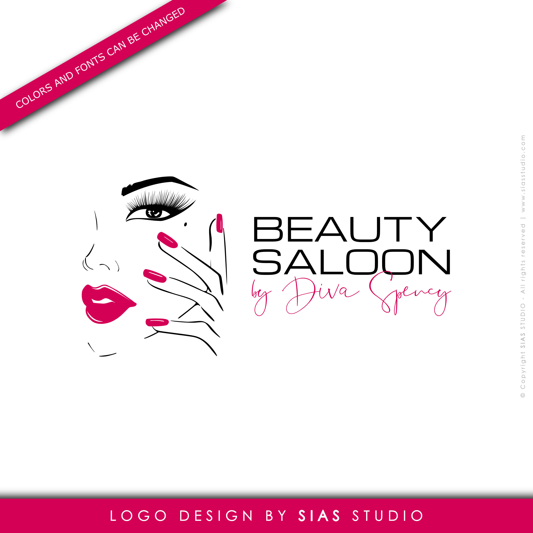 Beauty Saloon Beauty Logo With Woman Face Sias Studio